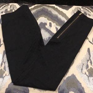 Black Leggings with Gold Zippers